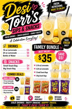 🍋 Desi Torr’s Sips & Snacks 🍋