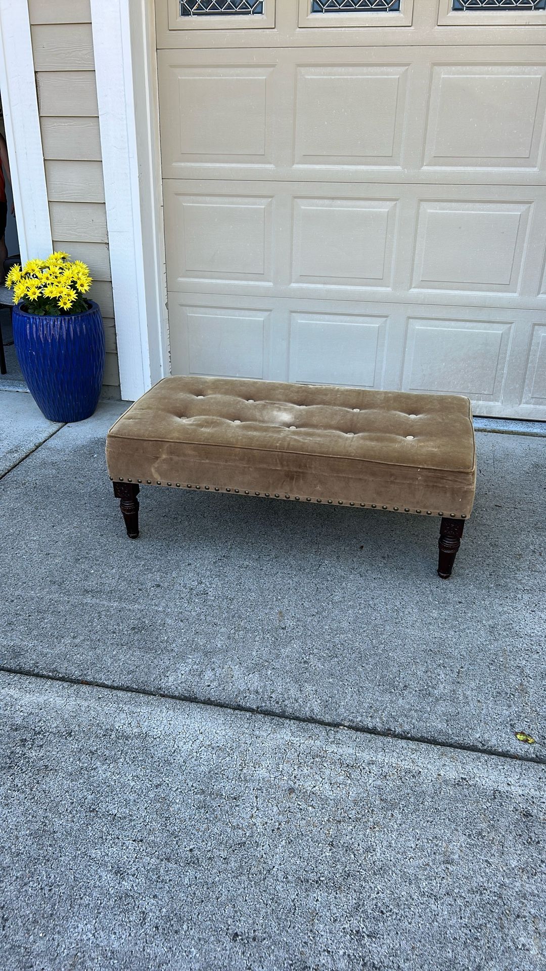 Tufted Ottoman. Some Wear And Spots. Needs Tlc.