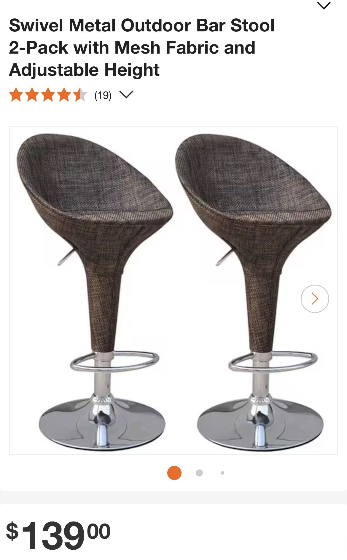 2 SWIVEL BAR STOOLS ( BRAND NEW AND ASSEMBLED ) 