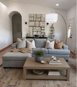 Living Spaces gray reversible sectional sofa