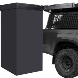 Awning Shower Tent with Swing Arm Privacy Roof, Vehicle Side Shower Room LED Light, 3ft x 3ft Camping Privacy Shelter Restroom Bathroom, UV-Resistant 