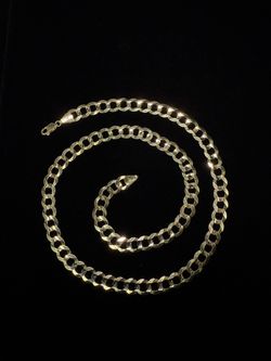 14k Solid Gold Cuban Chain 22”