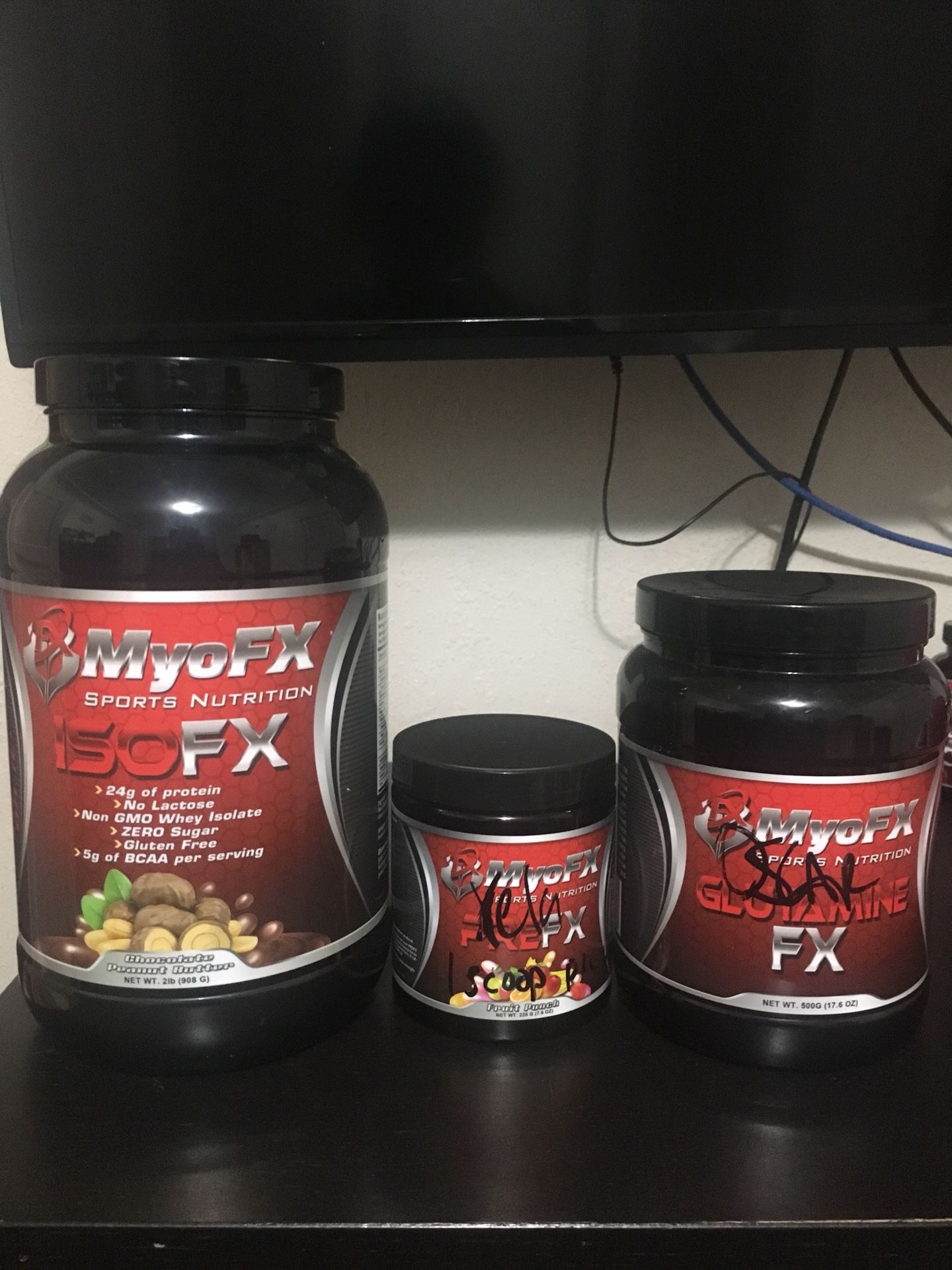 MyoFx products( protein, pre workout)