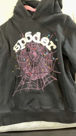 Sp5der Web Graphic Pullover Hoodie Black