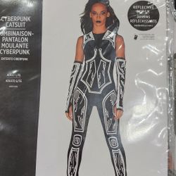 Cyber Cat Suit Costume Glow In Dark NEW SIZE XL