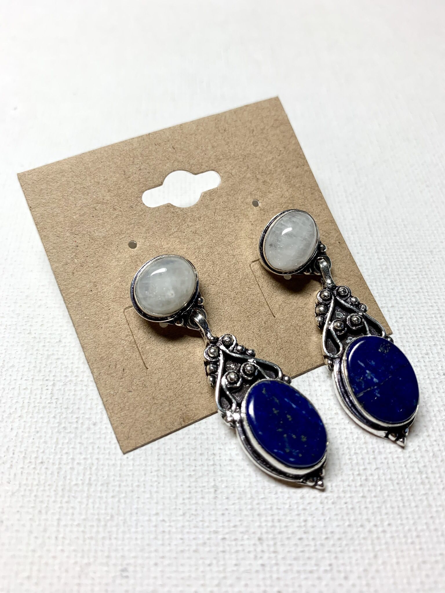 Lapis Lazuli and Moonstone Earrings