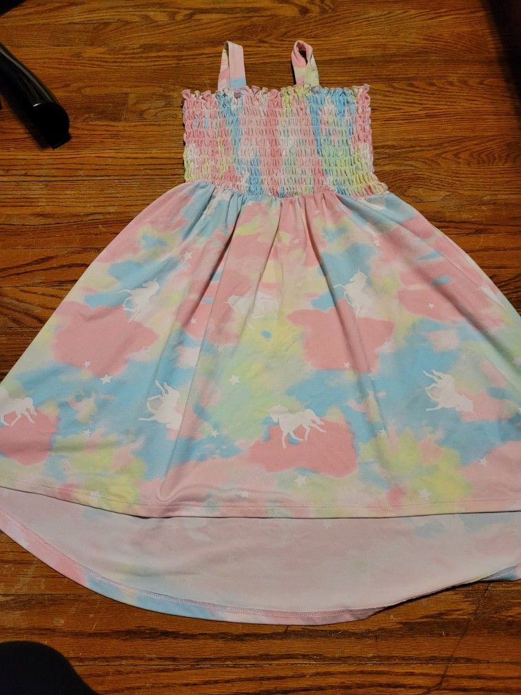 Girls Tie Dye Unicorn Dress