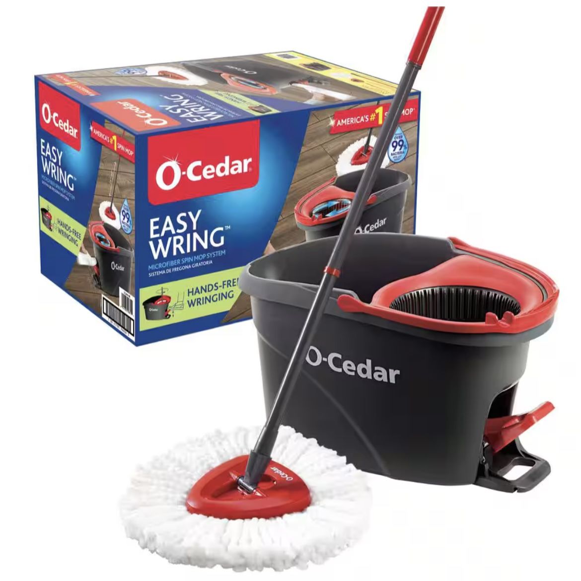 O-Cedar EasyWring Microfiber Spin Mop with Bucket System