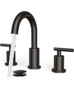 FORIOUS Bathroom Faucet - Oil Rubbed Bronze, 3-Hole