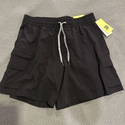 All In Motion Men’s Cargo Shorts Medium Black New