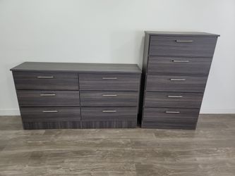 Gray Dresser and Chest- Comoda y Gavetero Gris