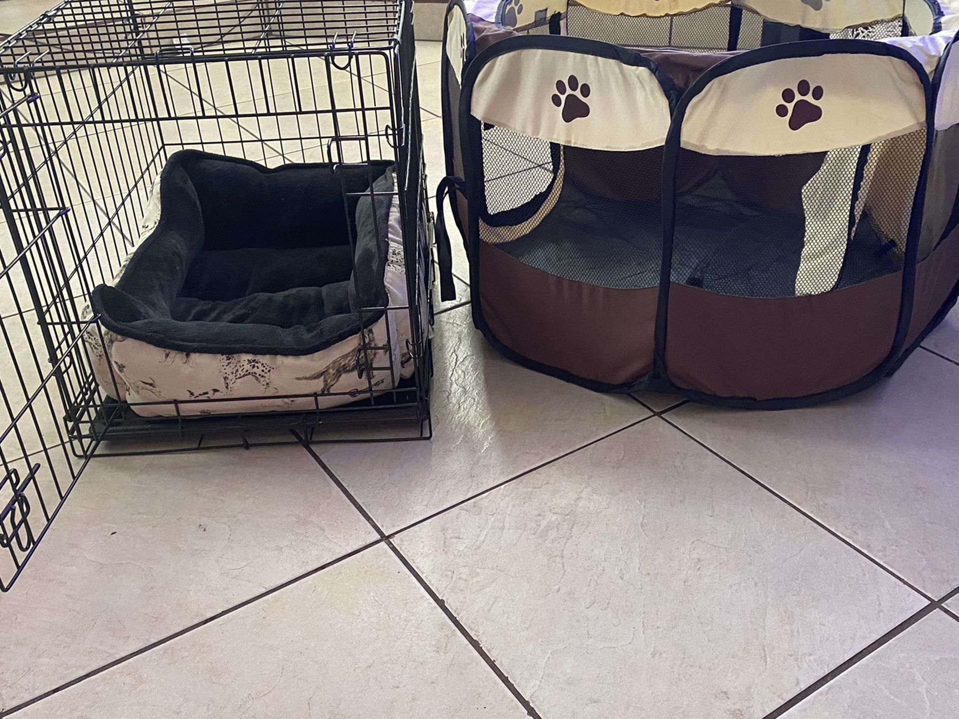 Dog crate + Bed + Playpen