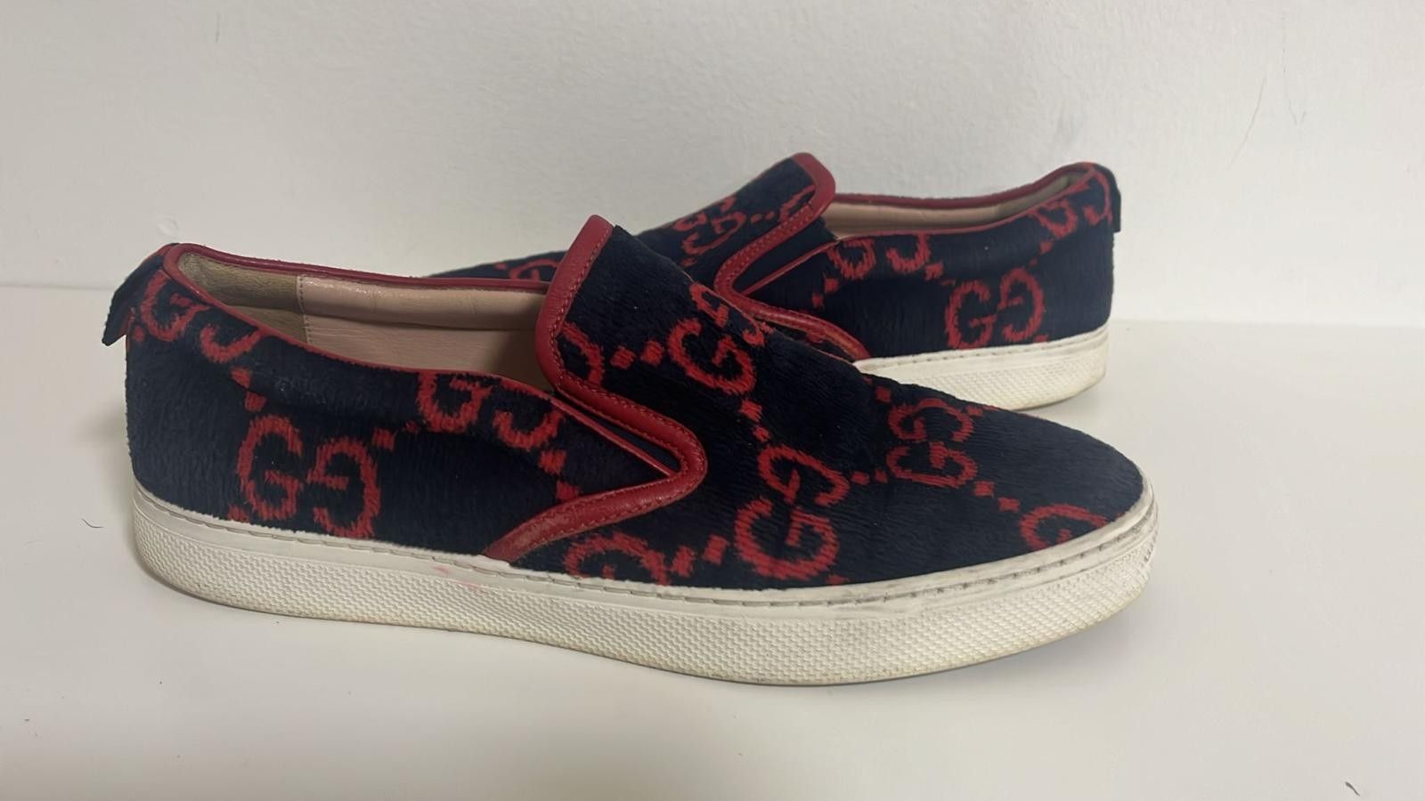 Gucci Black and Red Slip-On Sneakers Gucci Ace Slip-on Black Canvas - May 2025 - 834216FAEN81051  main image 2