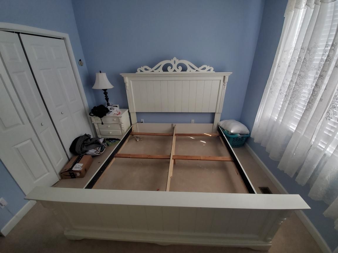 White king bed frame