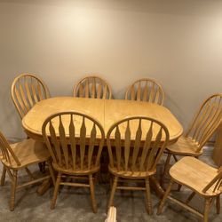 Wood Table With 8 Chairs