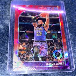 LEBRON JAMES 2019/20 HOOPS PREMIUM STOCK #87 RED CRACKED ICE PARALLEL