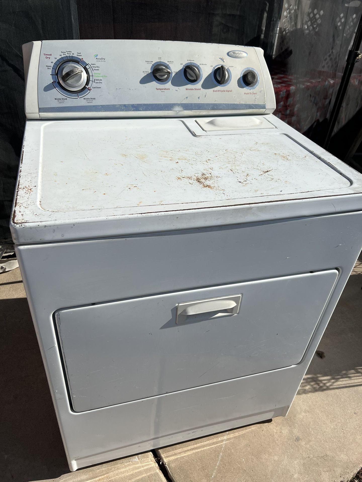 WHIRLPOOL ELECTRIC DRYER 220 Volt