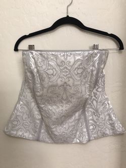 Beautiful WHBM Silver Embrd Bustier, Sz 10, NWT