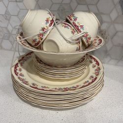Edwin Knowles Red/pink Floral China Set