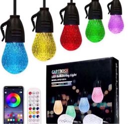 Outdoor Led String Lights 49ft, Remote and App for Outside, Deck Decorations, Outdoor Lighting & Ceiling Fans House Decor For Garden, Patio, Backyard