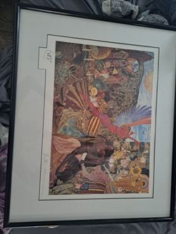 Framed Carlos Santana Hand-Signed "Abraxas" Lithograph Art Print – Limited Edition COA