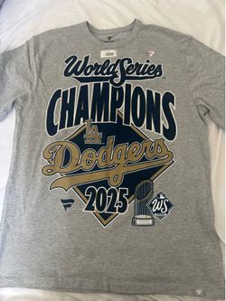 Los Angeles Dodgers Fanatics 2025 World Series Champions Locker Room Authentic T-Shirt - Steel