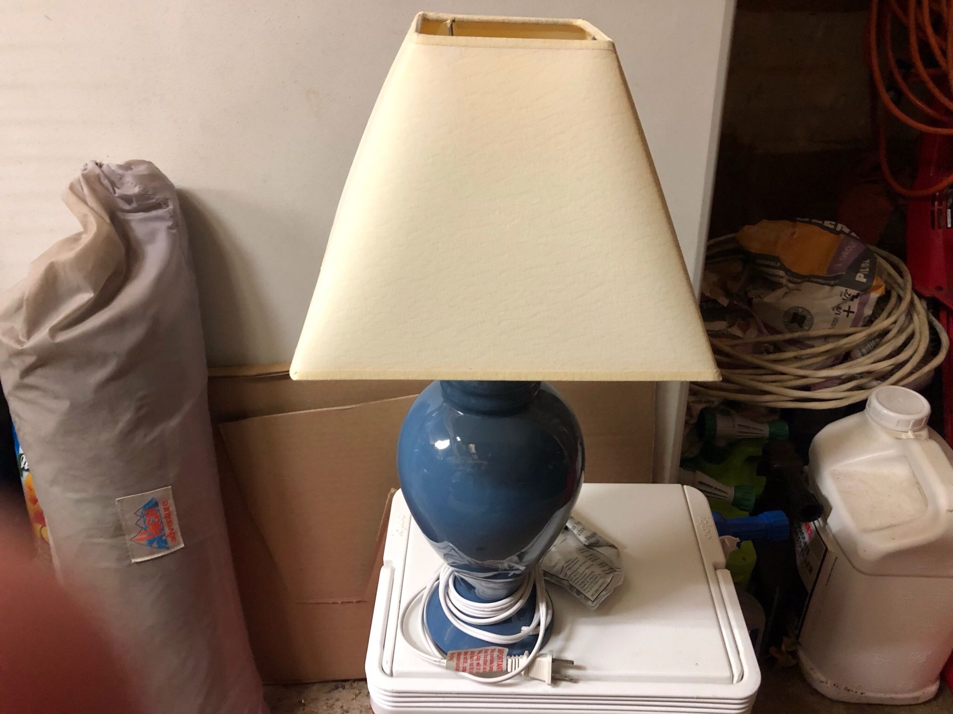 1 blue bedroom lamp and shade