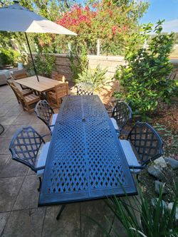 83" Metal Patio Table w/ 5 Chairs