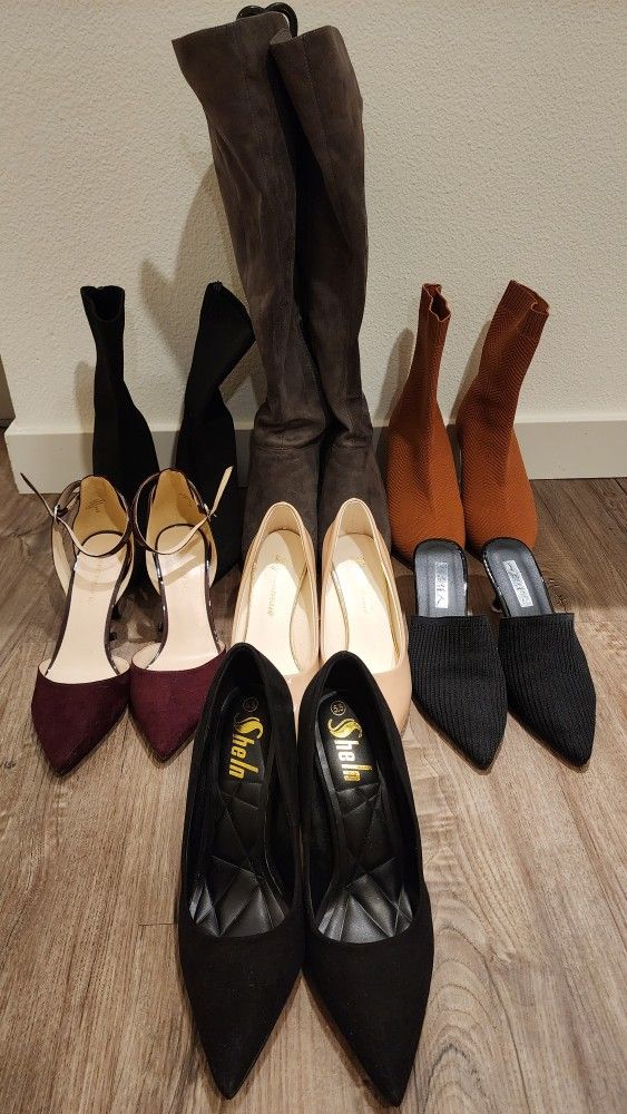7 Pair Of Heels And Boots | Size 5.5