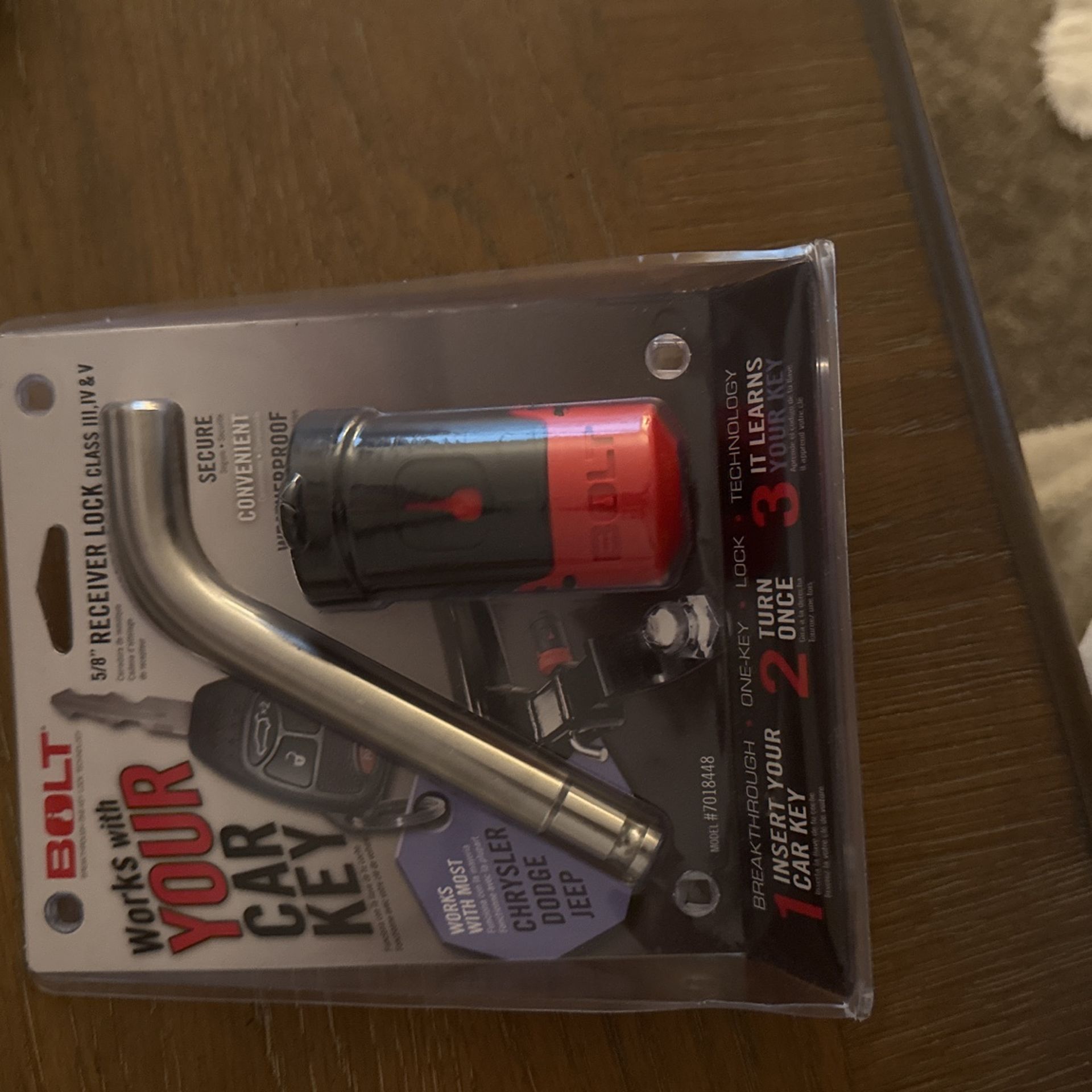 BOLT 5/8 Receiver Lock For Tow Hitch 