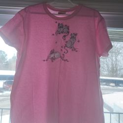 Pink Cat Tshirt Now $5.00