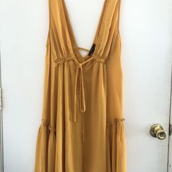Forever 21 Mustard Yellow Low Front and Bank Tank Dress Size Small