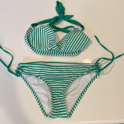 Green Stripe Bikini Size Small