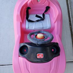 Step2 Whisper Ride Cruiser Pink Toddler Push Car and Ride-On for Toddlers, Includes Storage