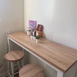 Modern Bar Table + 2 Stools (Like New Condition)