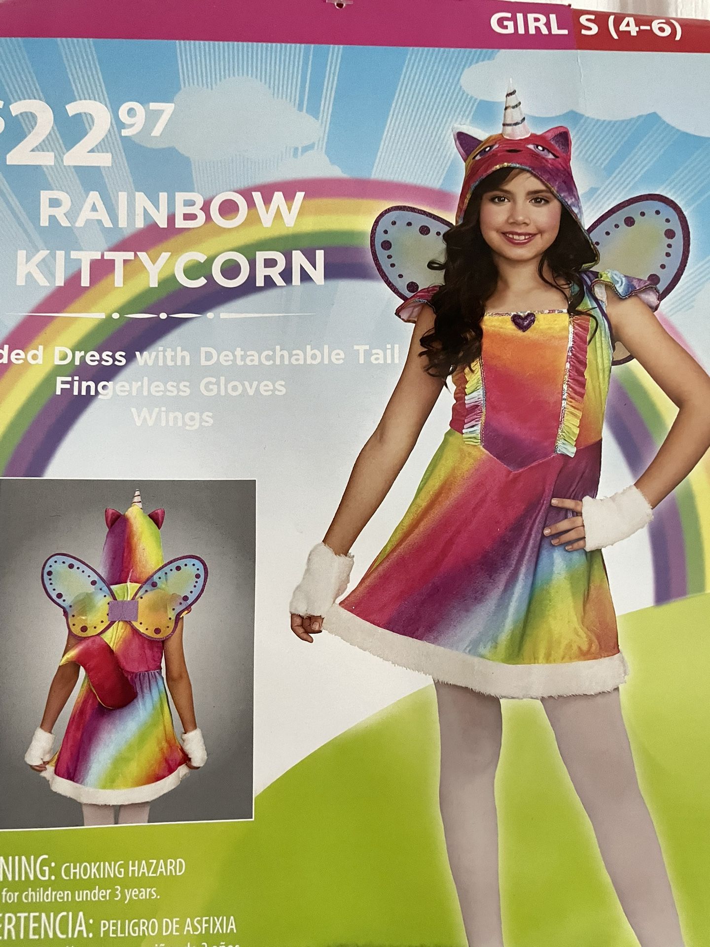 Rainbow kitty Corn Costume Size S( 4-6T)