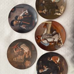 5 Norman Rockwell Plates: The Heritage Collection with COA ($30)