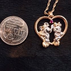 MINI AND MICKEY 925 SILVER WITH RUBY AND GOLD PLATED