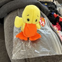 Ty Beanie Baby Quackers the Duck 1994 Rare P.V.C. Pellets With Tag