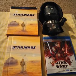 Star Wars The Complete Saga Oop BLU RAY COLLECTION + THE LAST JEDI BLU RAY + DARK VADER PLUSH DOLL NEW 