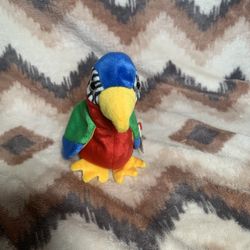 TY Beanie Baby - JABBER the Parrot Plush (6.5 inch) Stuffed Animal Toy 1998