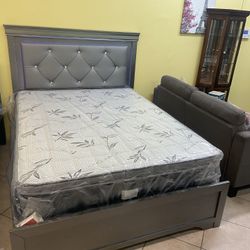 Cama Queen Size Nueva Con Luz Led 