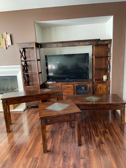 Entertainment Center, Sofa table, Coffee & End table