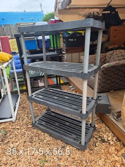 Heavy-Duty 4-Tier Plastic Storage Shelving Unit