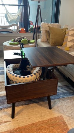 Lift-Top Coffee Table Dark Walnut Finish