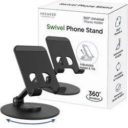 Brand New, 360° Swivel Adjustable Phone Stand – Foldable, Compact, Black