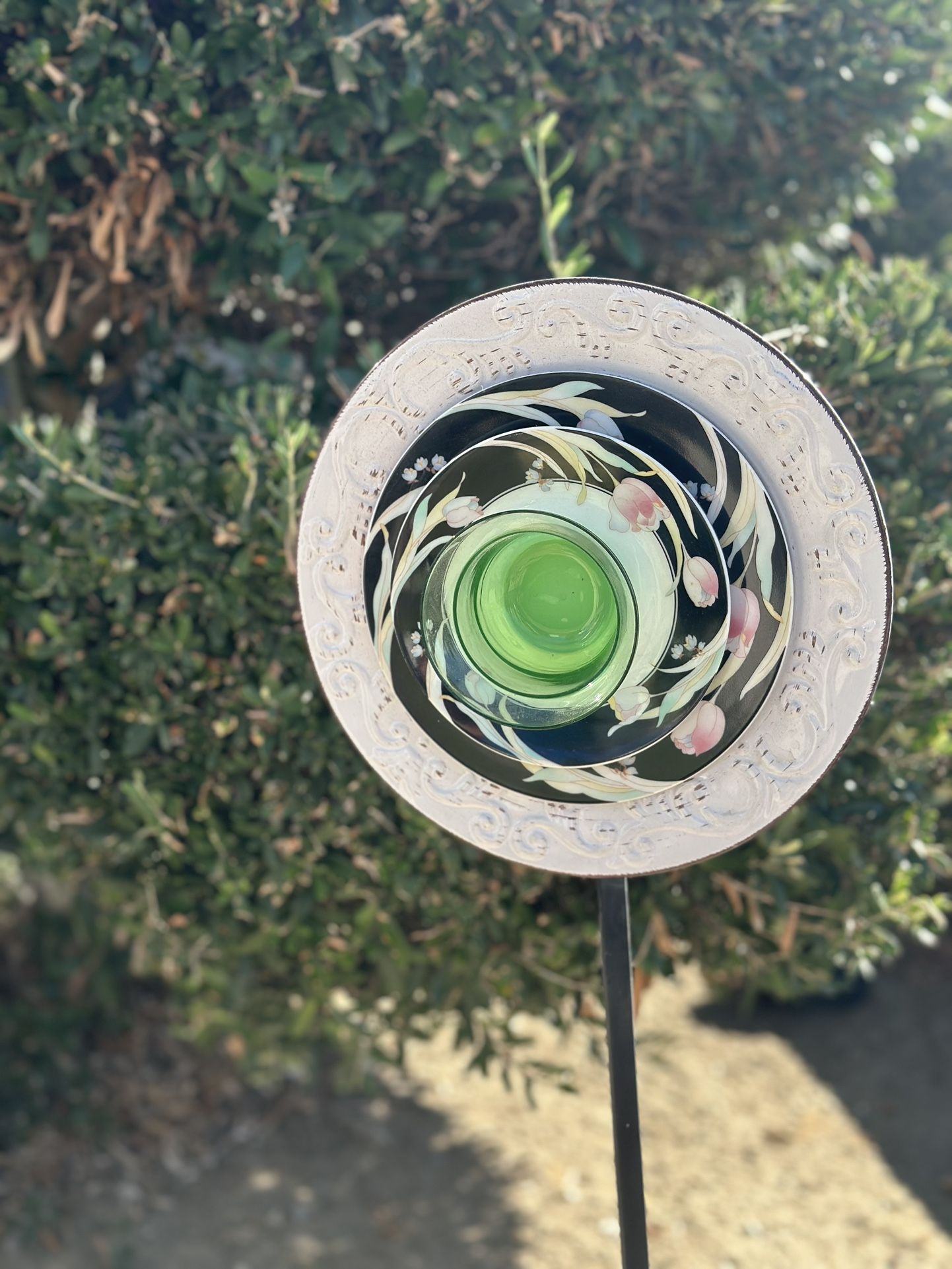 Glass Flower Garden Art Topiary