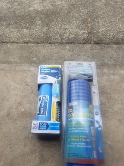 RV/marine water filter and EZ coil-n-store