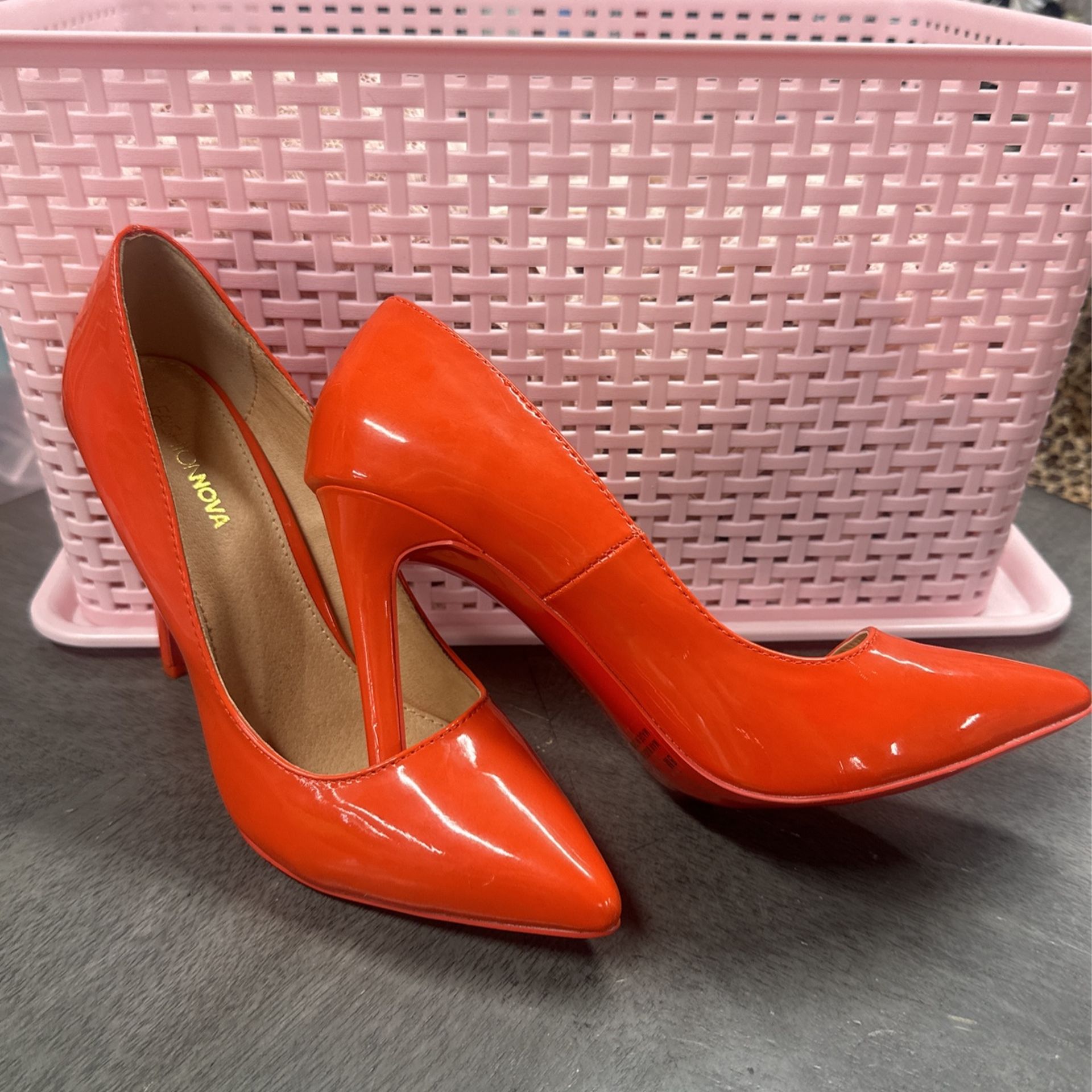 Fashion Nova orange heels 