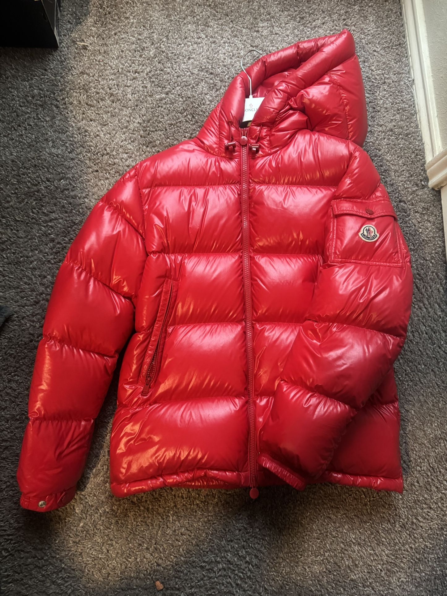 Moncler Coat, Red, Size 3